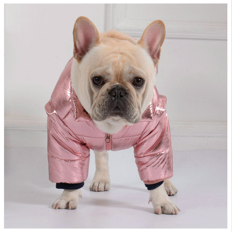 Abrigo Impermeable para Perros Bulldog con Cremallera - Acolchado