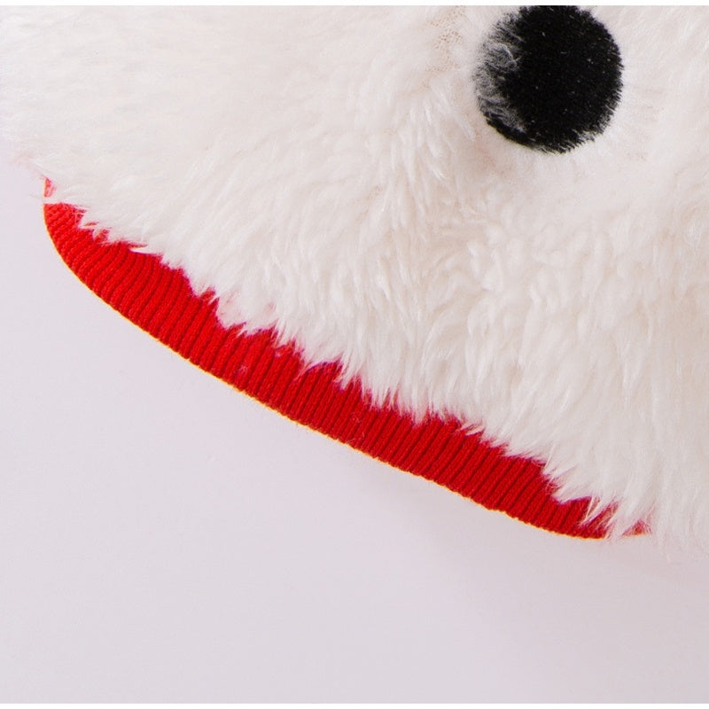 Small Dog Fleece Sweater White Red Sweet Face