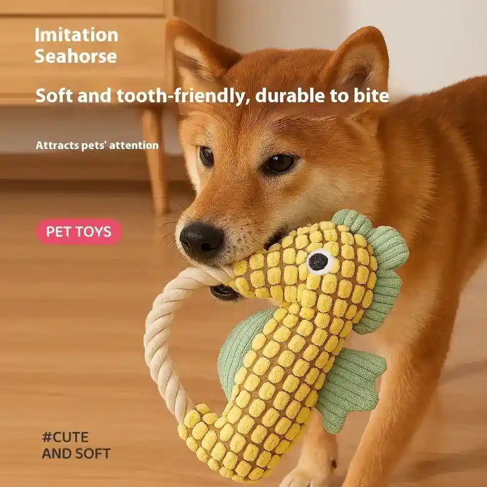 犬用ぬいぐるみタツノオトシゴ - 音付き 23cm