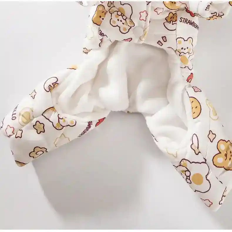 Cappotto Strawberry Cani 4 Zampe - Pile Imbottito Cappuccio by Dog Moda