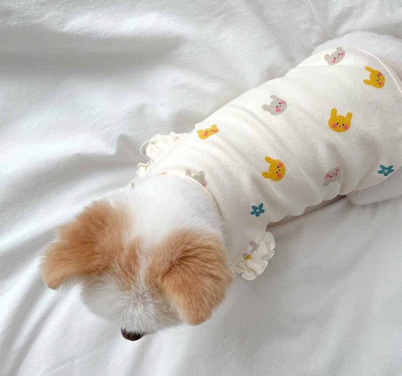 Maglia per Cani "Cute" con Orsetti – Smanicata Rosa o Bianca