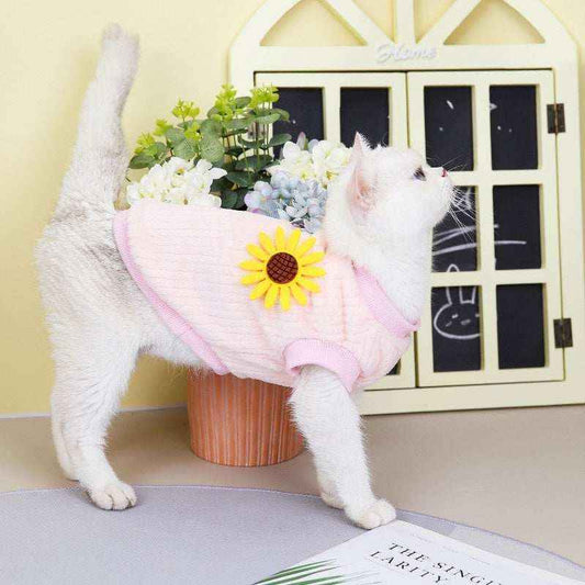 Maglietta Gatto Sunnyflower – Colori Pastello Traspiranti by Dog Moda