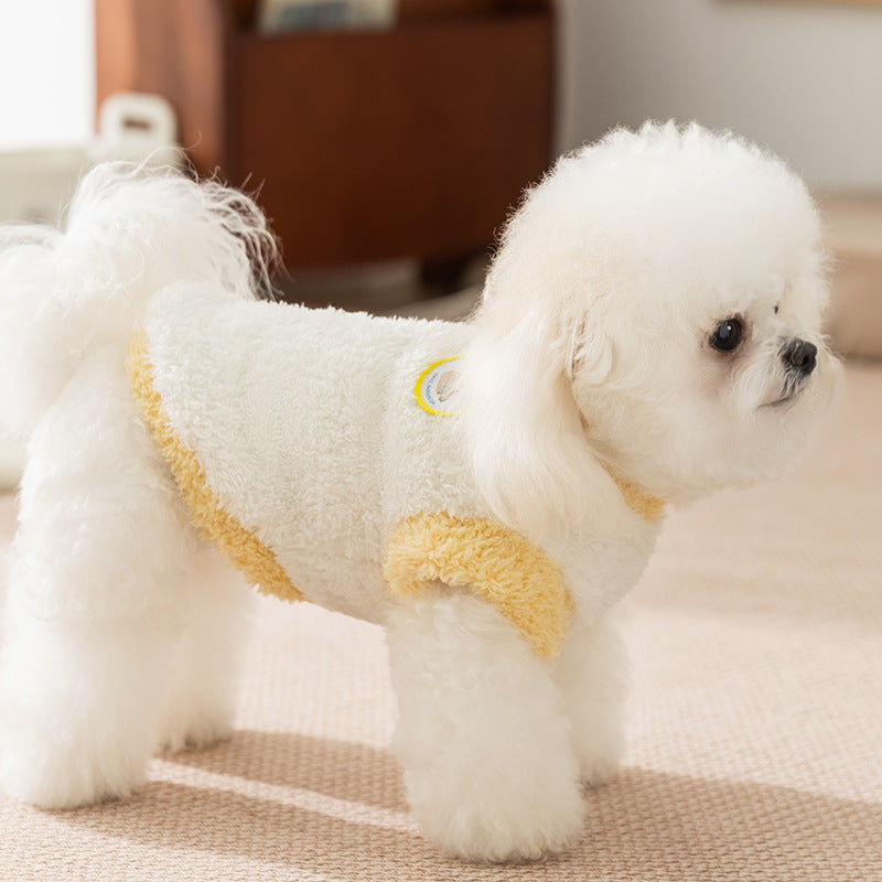 Koala Sweater for Dogs and Cats - White with Peach Details