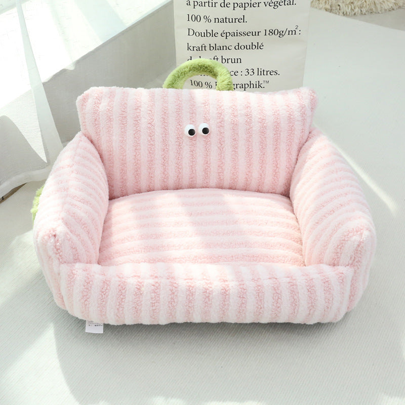 Rectangular Dog House "Baruffa" in Warm Fleece