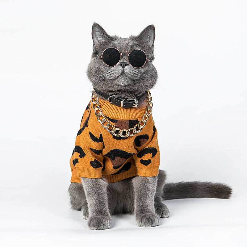 "Rich" Dog Sweater – Leopard Style &amp; Wool Comfort