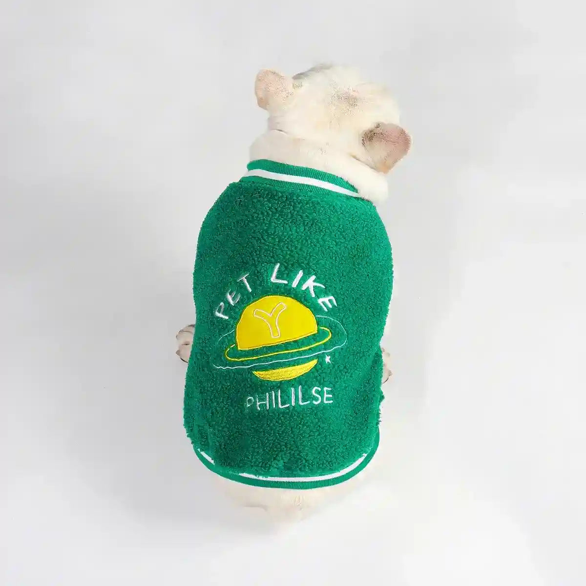 Abrigo de béisbol Bulldog - Forro polar verde cálido invierno