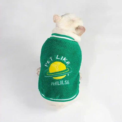 Baseballjas Bulldog - Warme Groene Fleece Winter