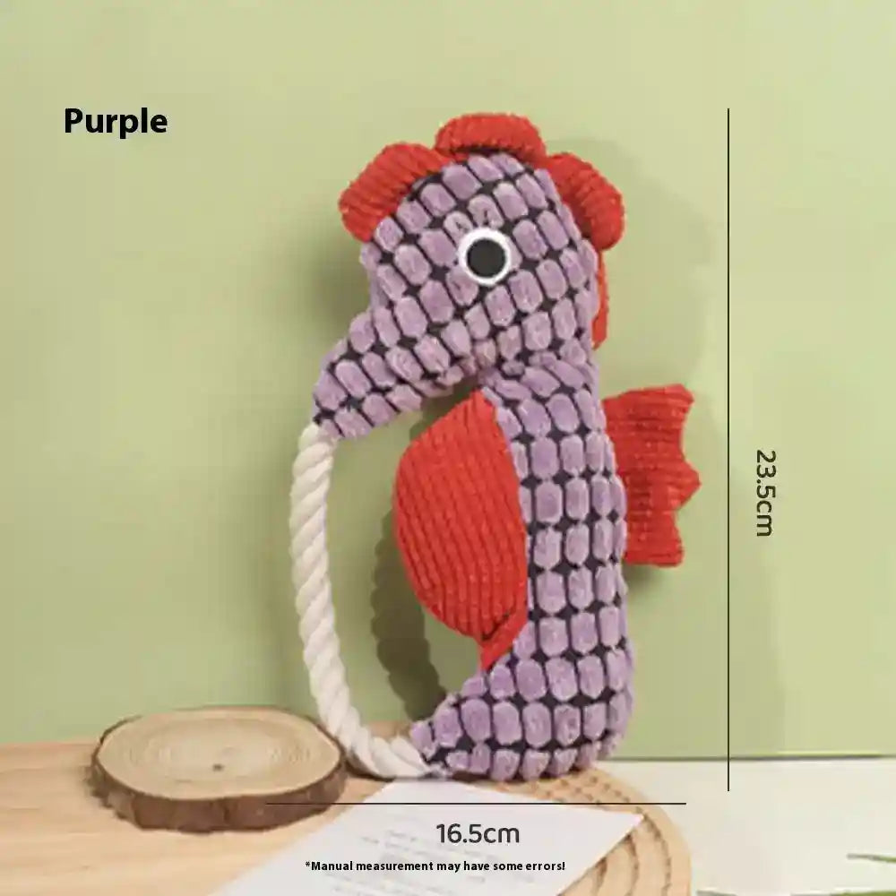 犬用ぬいぐるみタツノオトシゴ - 音付き 23cm