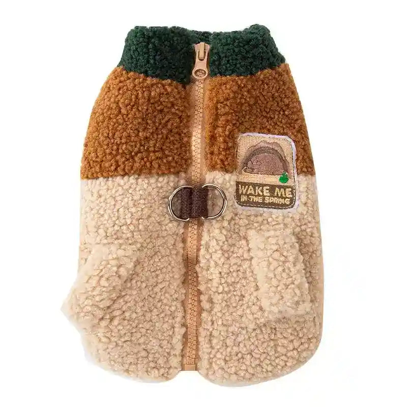 Giacca Pile Cani Wake Me In Spring - Patch Scoiattolo by Dog Moda