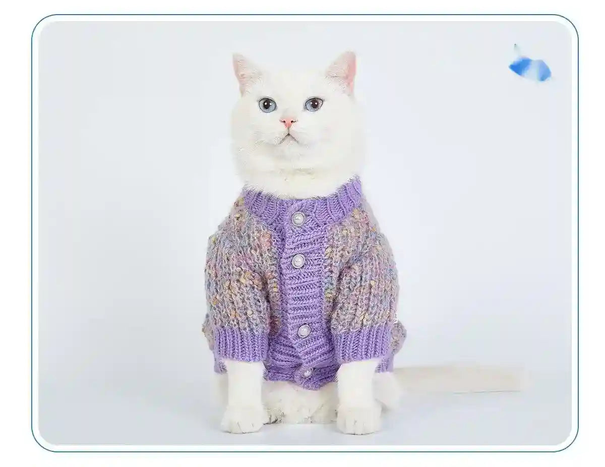 Maglione Intrecciato con Bottoni - Violetta per Cani by Dog Moda
