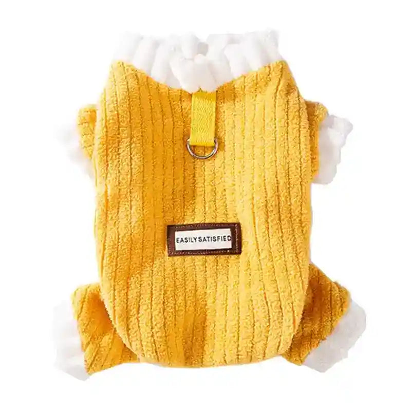 イージリーサティスファイド 犬猫用ジャンプスーツ - イエローリブ トレンディ