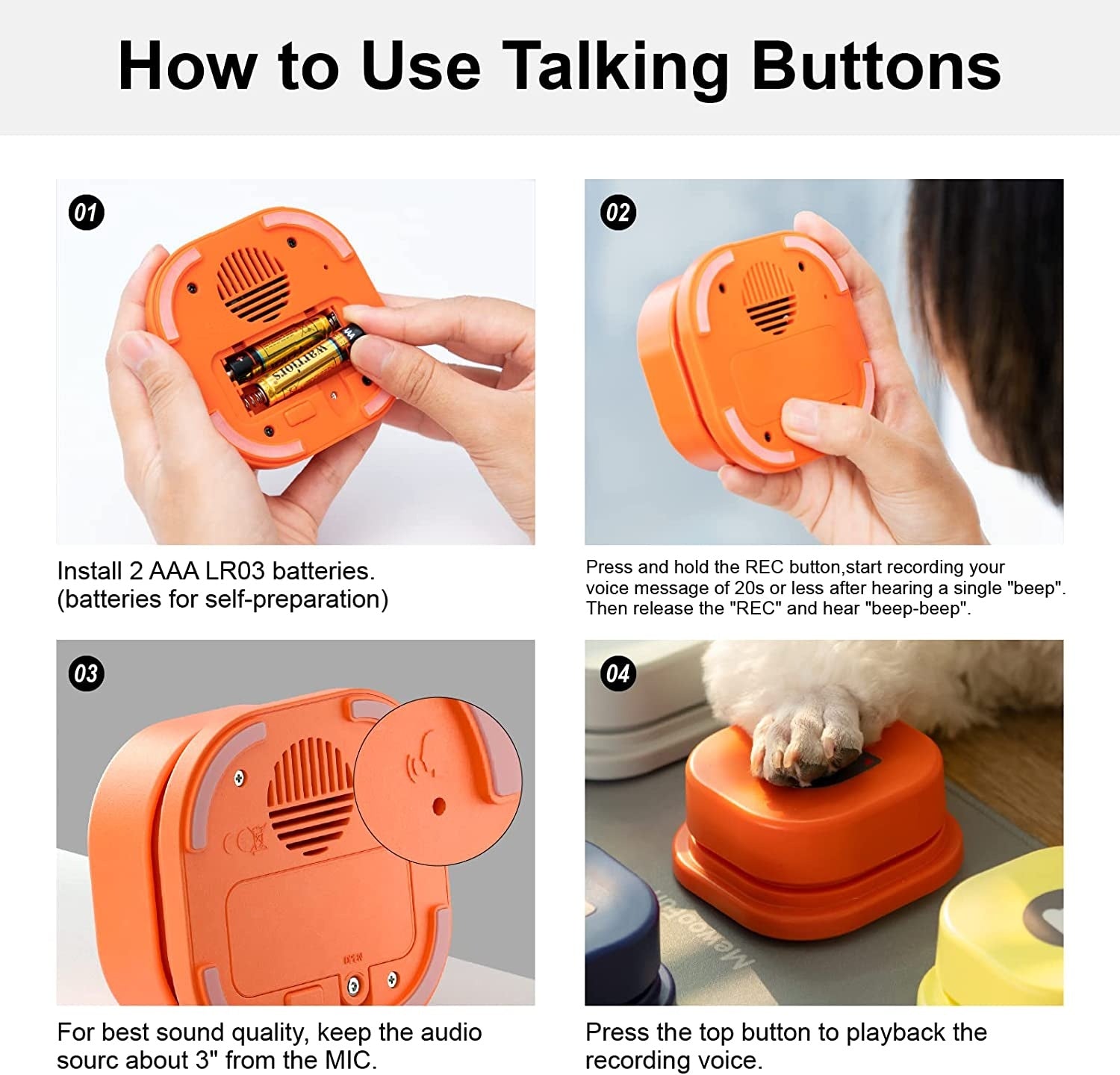 Programmable Interactive Dog Buttons "Tiles"