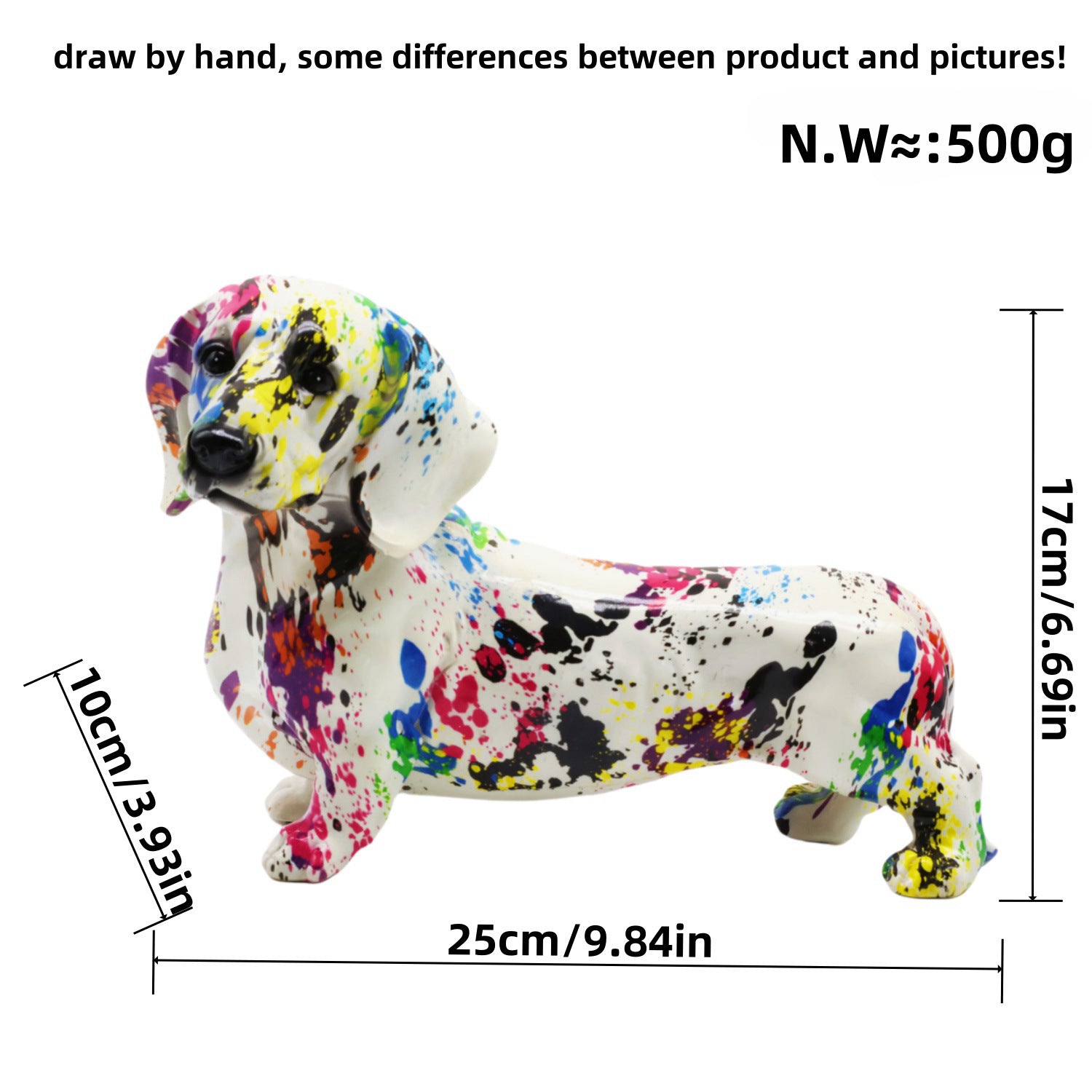 Statua Decorativa Bassotto Colorata - Idea Regalo Originale