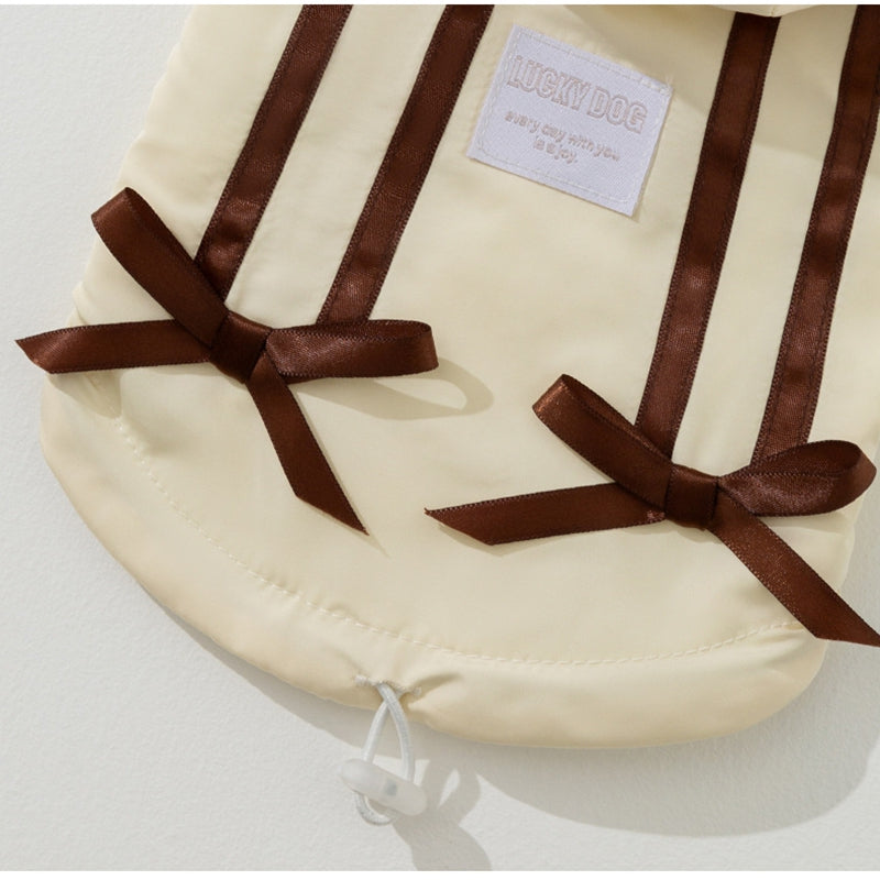 Cappotto Lucky Dog Smanicato con Cappuccio e Fiocco