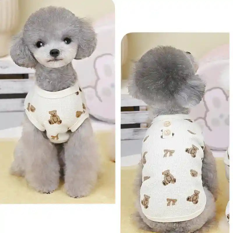 Maglia Smanicata per Cani con Orsetti - Traspirante by Dog Moda
