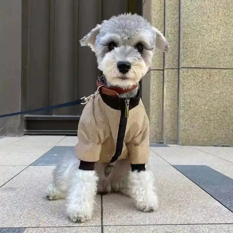 Abrigo para Perros Beige con Cremallera - Impermeable Acolchado