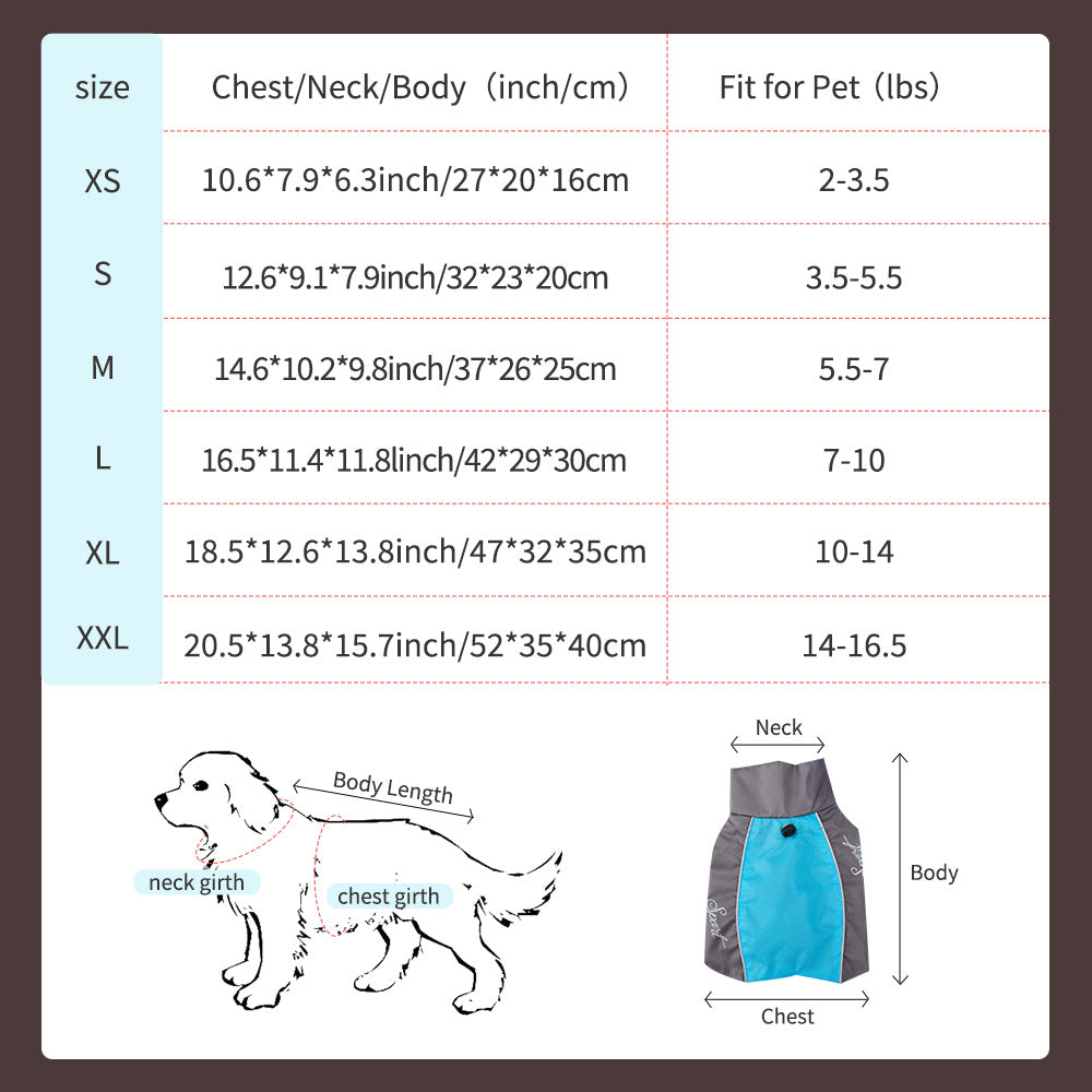 Impermeabile per Cani Modello "Sport"  - Puppy Raincoat - Dog Moda