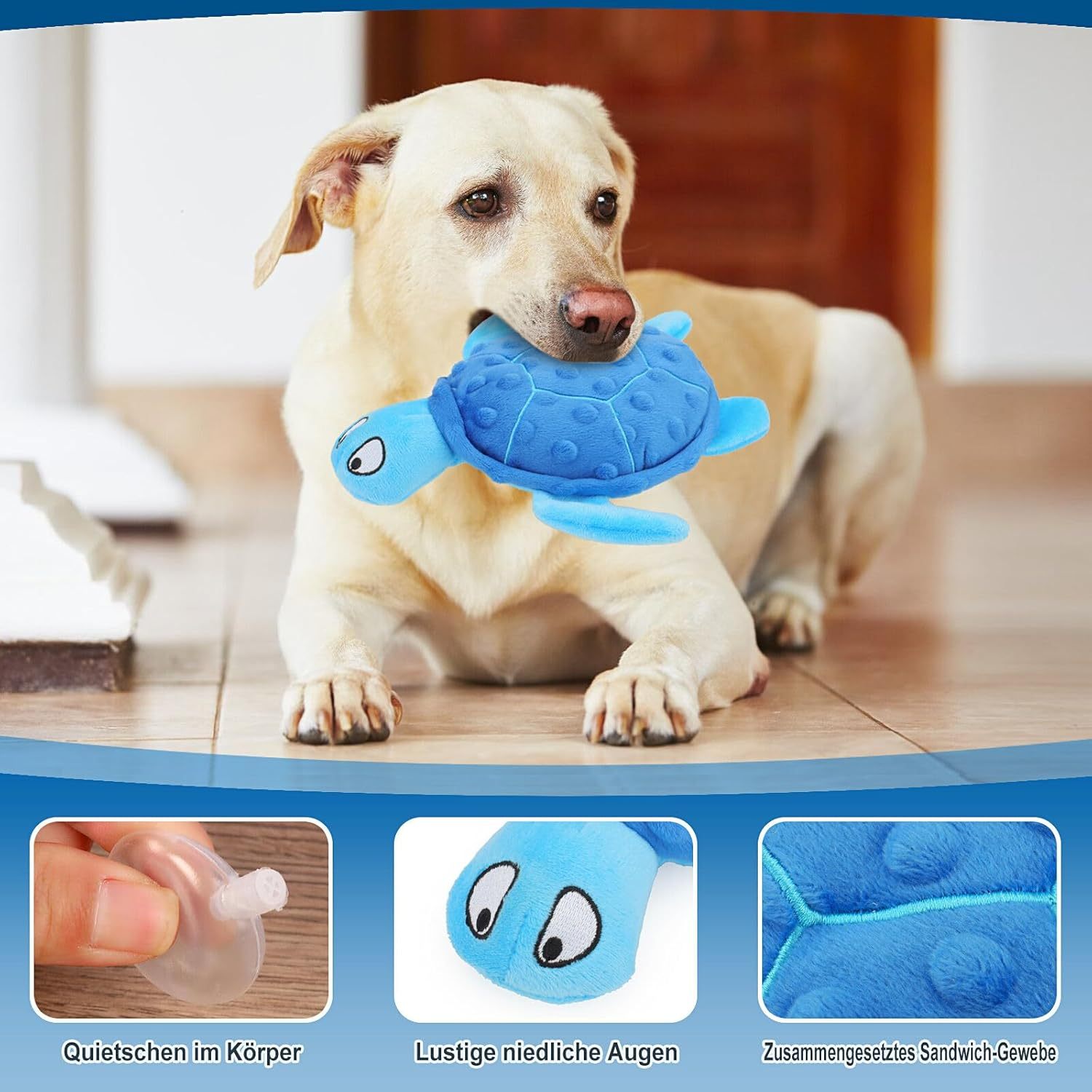 Peluche Tartaruga Resistente per Cani - Con Suono e Carta Stropicciante - Dog Moda