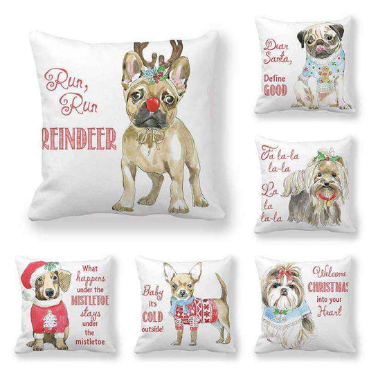 Fodera Cuscino Natale Cani - Decorazione Casa 45x45cm by Dog Moda