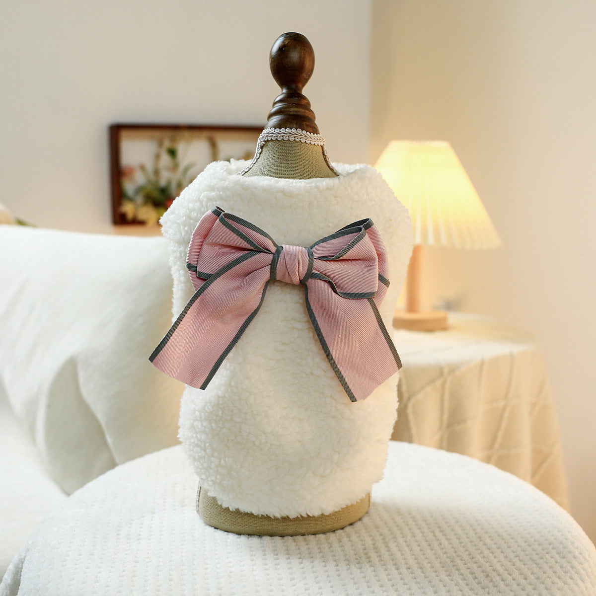 Cappotto per Cani con Fiocco - Pile Agnello Morbido