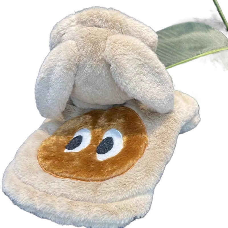 Cappotto con cappuccio coniglio per cani in pile – Modello Rabbit