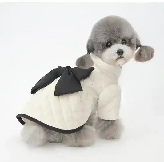 Cappotto Cani Mademoiselle - Trapuntato Paillettes Fiocco by Dog Moda
