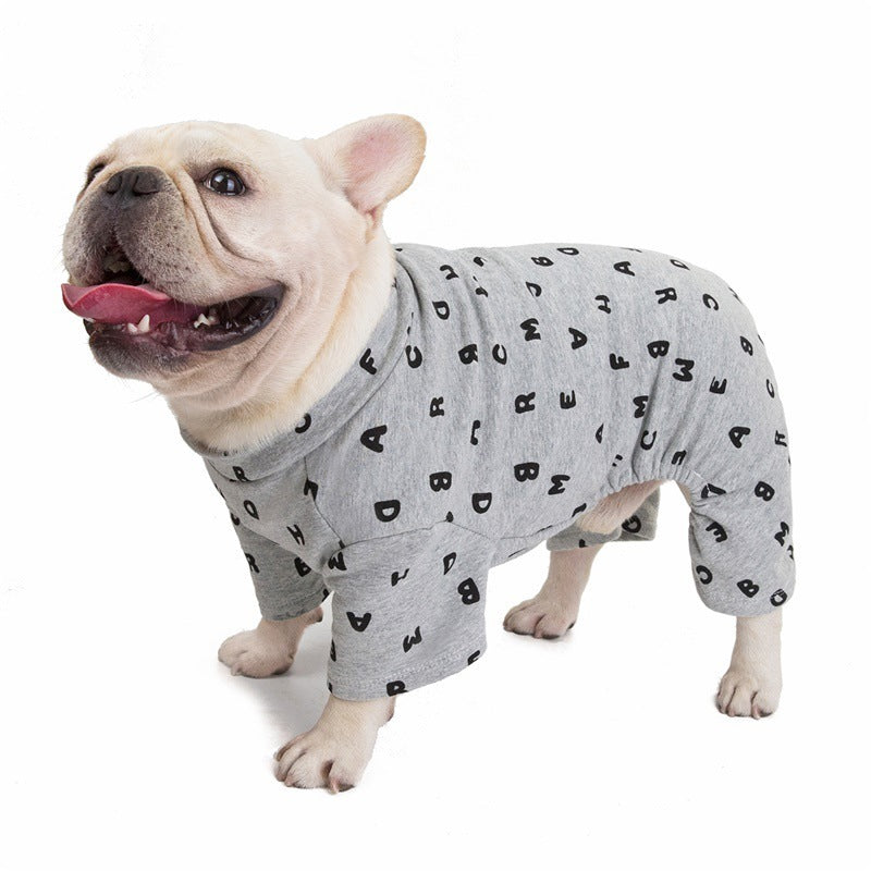 Four-Legged Cotton Dog Jumpsuit "Fantasy Letter"