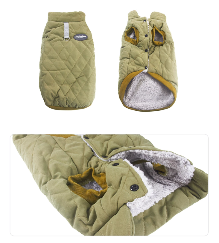 Sweet Dachshund Coat Quilted Diamond Padded Fleece
