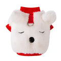 Maglia Pile Cani Piccola Taglia Bianca Rossa Faccina Dolce