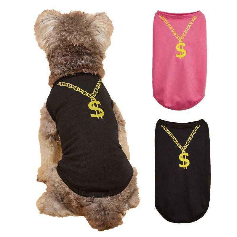 Maglia Cane Smanicata Dollar | Vest Estivo con Collana | Dogmoda by Dog Moda