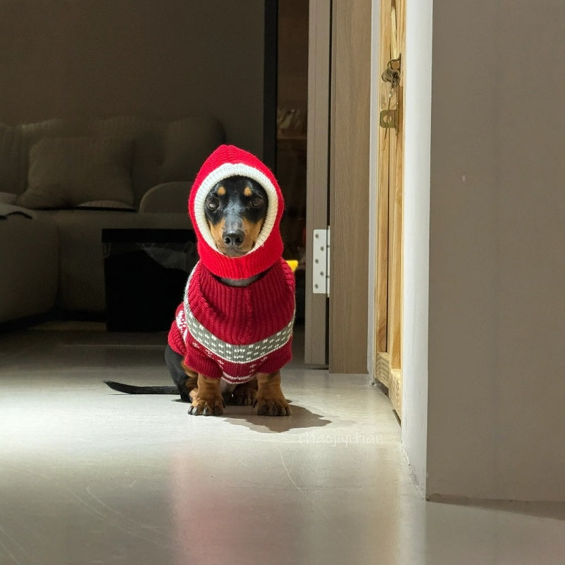 Pasamontañas para Perros Navideño - Capucha Roja Papá Noel