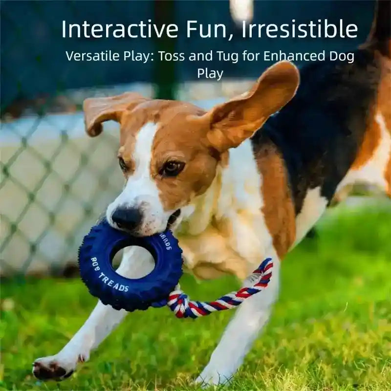 犬用引っ張りおもちゃ タイヤ型 - スナックディスペンサー