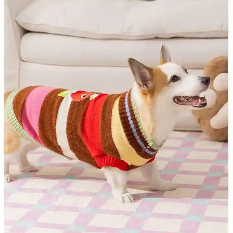 Maglione CHERRY Hipidog - Righe Colorate e Ciliegie by Dog Moda