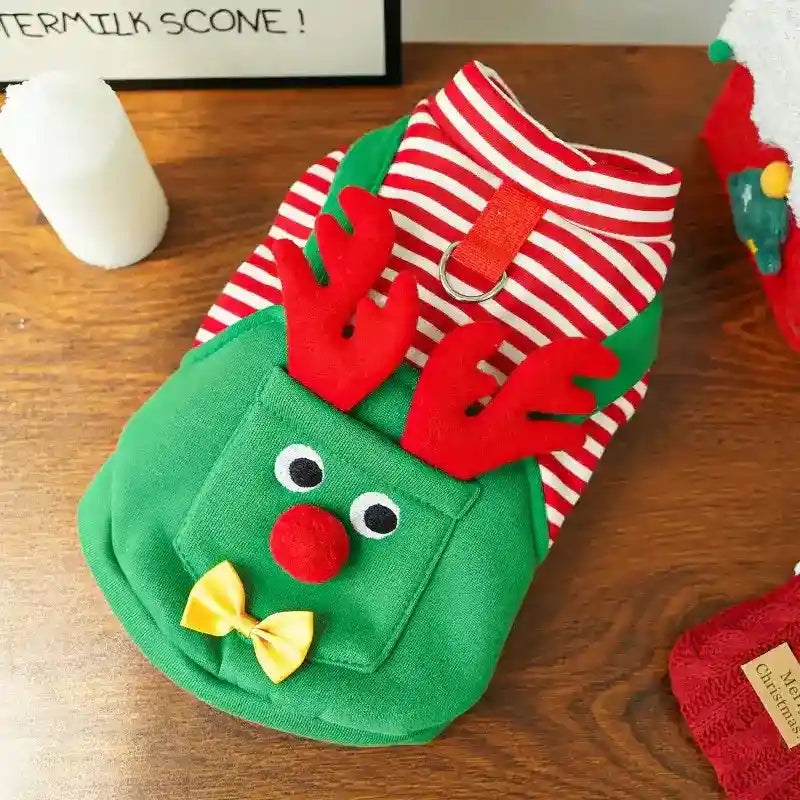 Maglia Natale Cani Salopette Elfo Renna - 2 e 4 Zampe by null