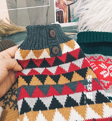 Dog sweater "Layla" with leaf motif and collar | DogModa