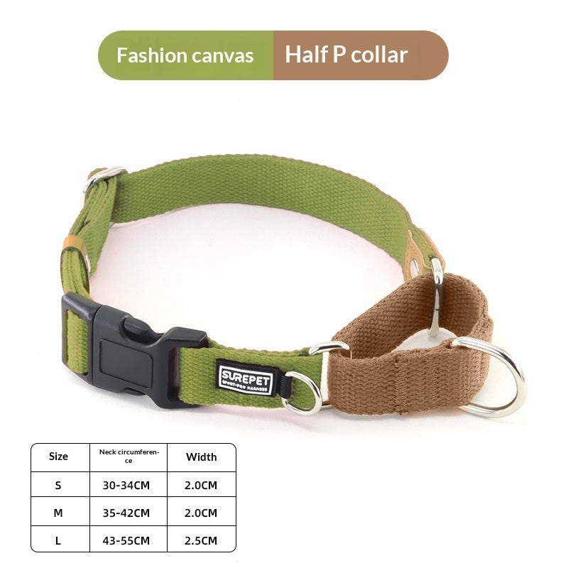 Collare Cane Canvas Targhetta ID Anti-Smarrimento