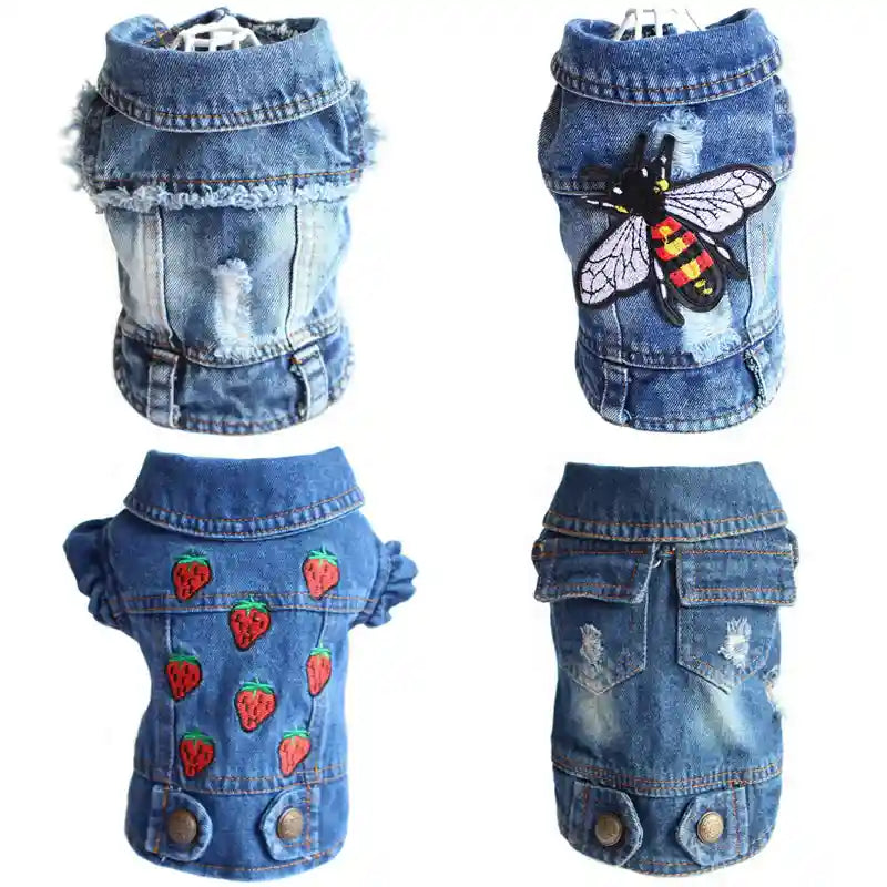 Giacca Jeans per Cani - Cappotto Denim Impermeabile by Dog Moda