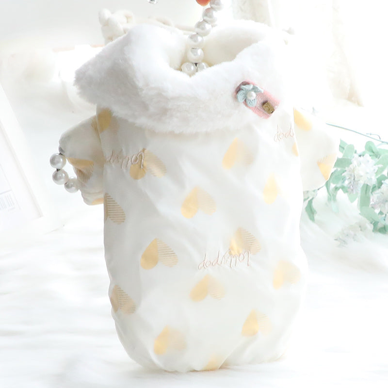 "DogLove" Dog Coat with Buttons and High Collar