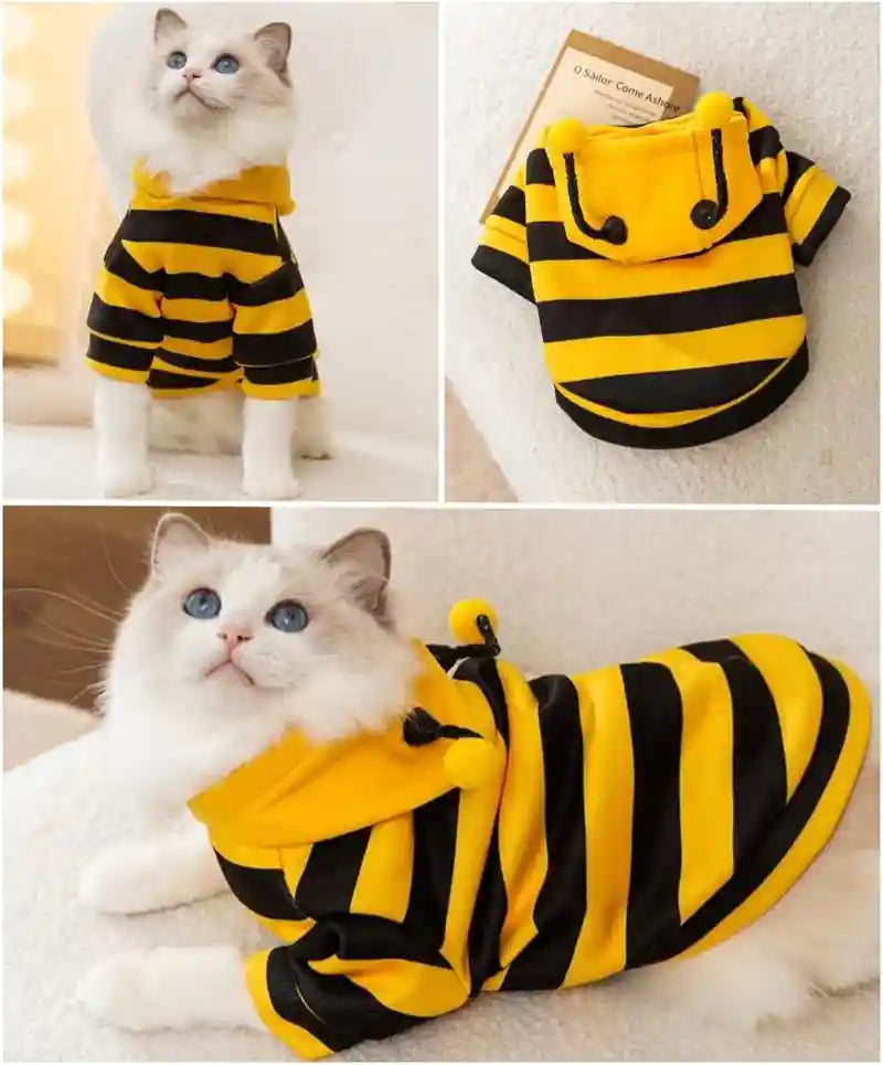 Sudadera con capucha para perros y gatos Abeja - Antenas divertidas