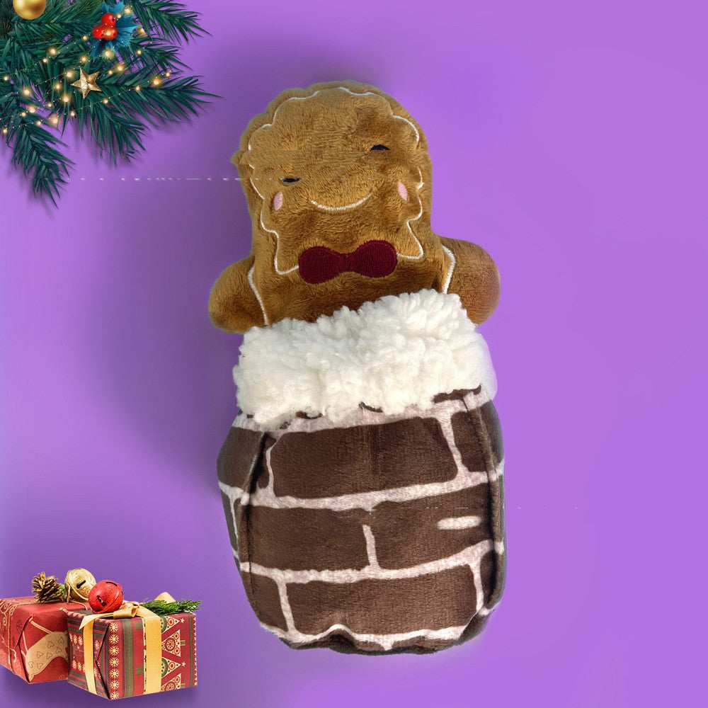 Christmas Plush Toy for Dogs – Fireplace with Festive Characters