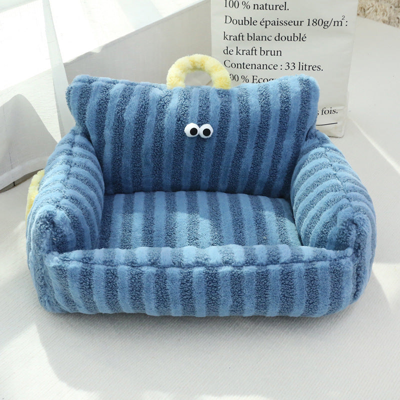 Rectangular Dog House "Baruffa" in Warm Fleece