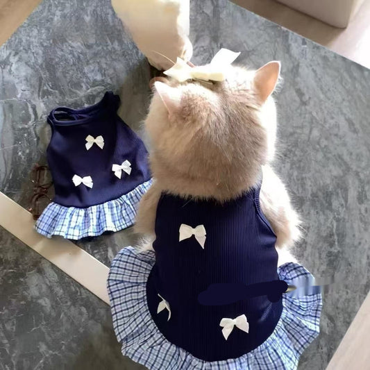 Vestitino preppy per gatti e cani piccoli