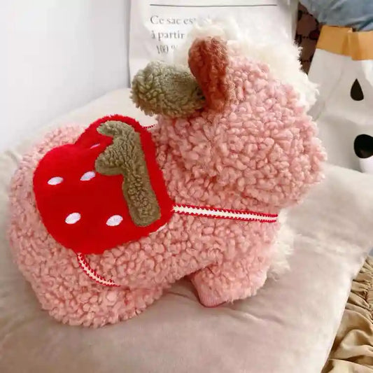 Cappotto Fragola per Cani - Imbottito con Cappuccio by Dog Moda