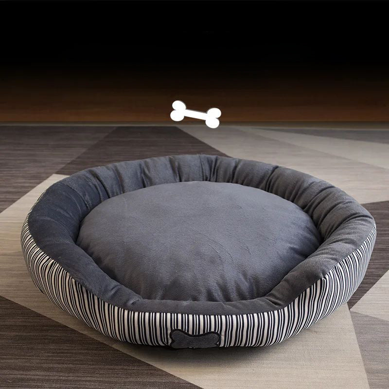 Hunde- und Katzenbett „Paris Striped“ – Warmer Samt
