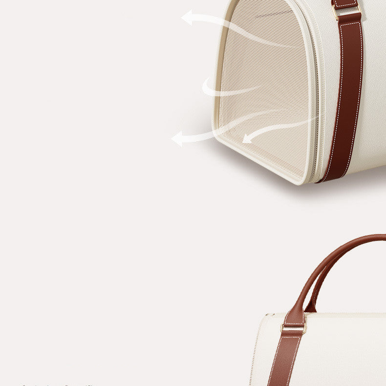 Trasportino Lusso VocoO per Cani e Gatti - Ecopelle Bianca e Zainetto