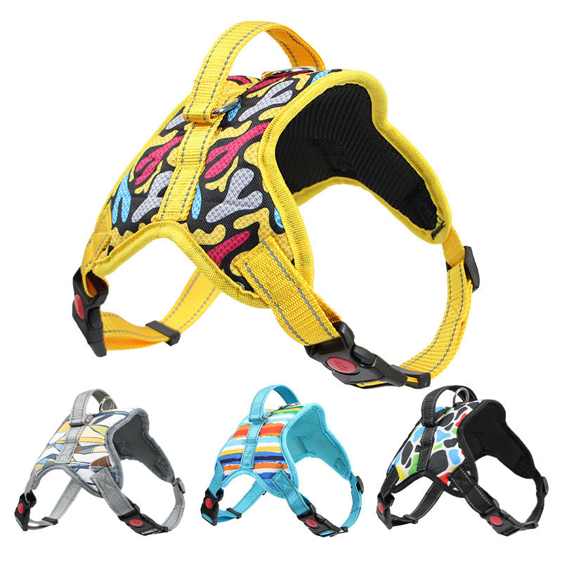 Breathable and reflective fabric dog harness "Pluto"