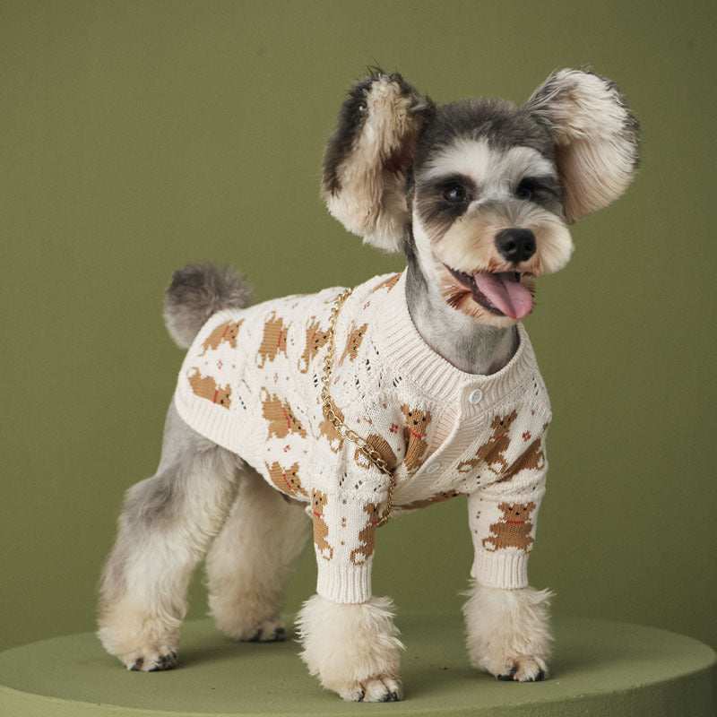 Cardigan for Pomeranian Courmayeur | Teddy Bear Embroidery and Elegant Closure