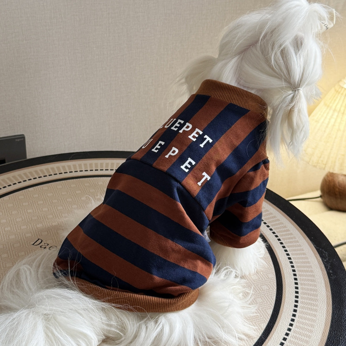 Maglia a Righe per Cani BluePet - Casual Marrone e Blu by Dog Moda