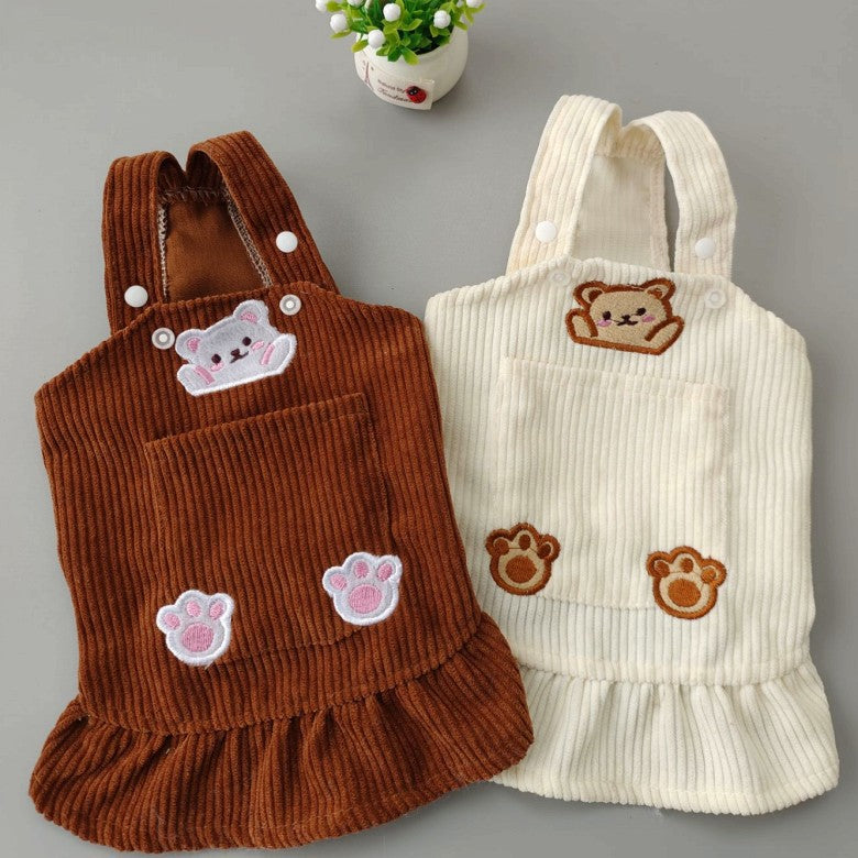 Salopette Orsetti per Cani - Gonnellina Velluto by Dog Moda