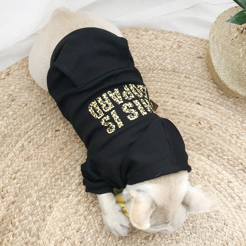 "This is leopard" cotton dog hoodie